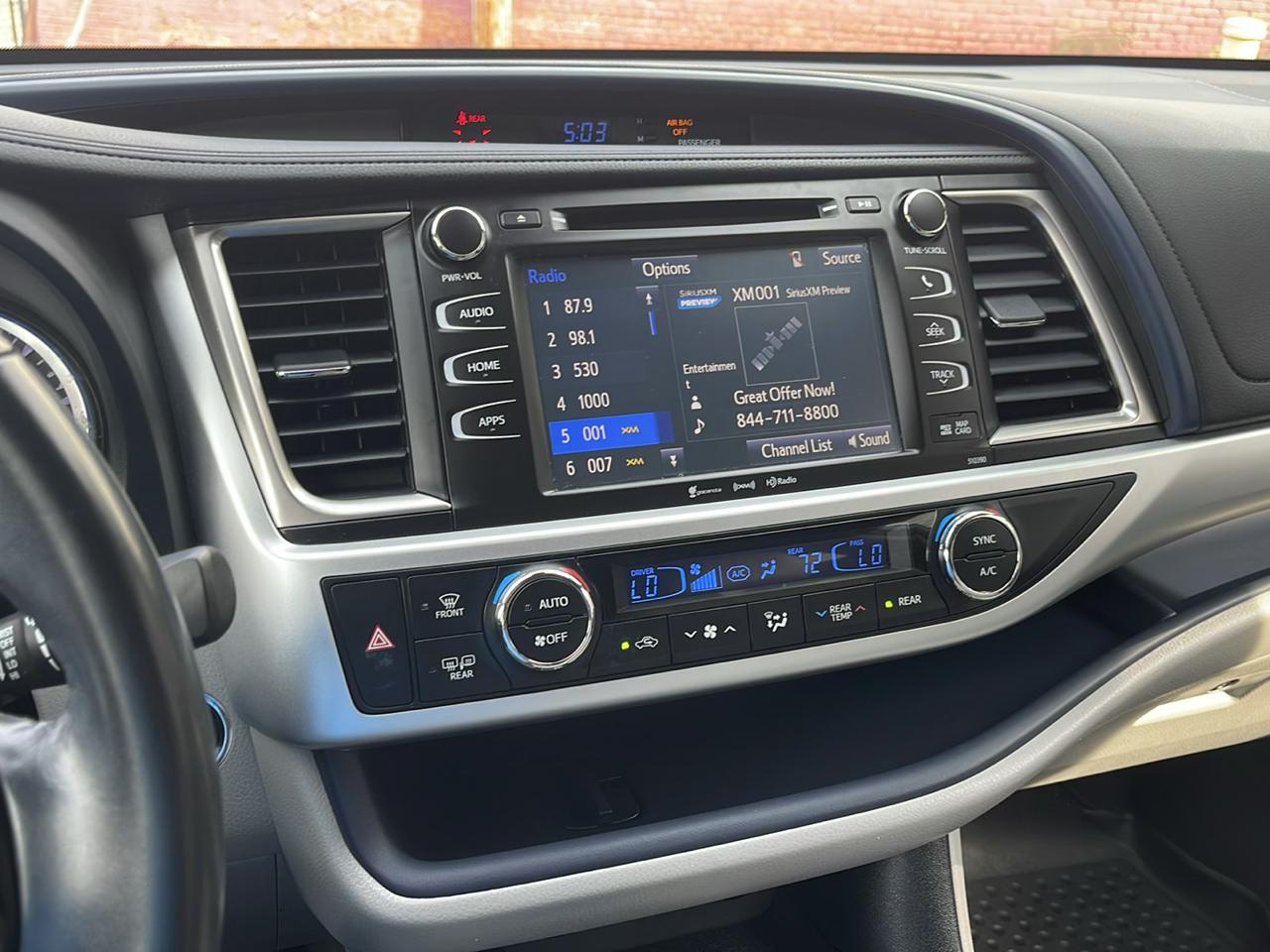 Toyota Highlander XLE V6 AWD (Natl) 2019