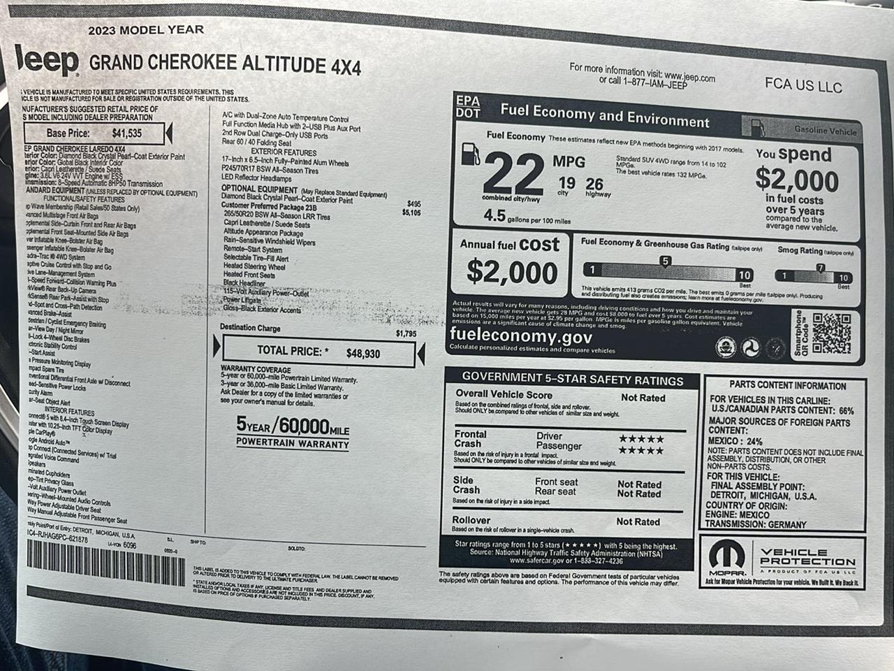 Jeep Grand Cherokee Altitude 4x4 2023