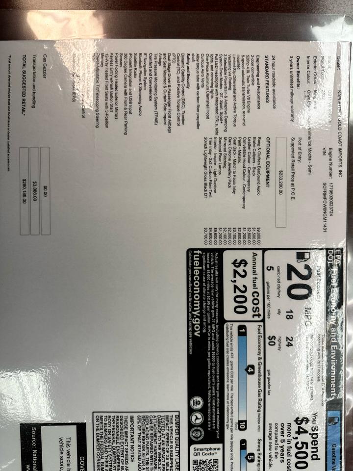 Aston Martin DB11 Volante 2022