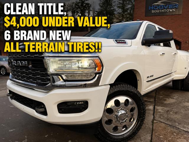 White 2019 RAM 3500 Limited Mega Cab DRW 4WD Pickup Truck Four-Wheel Drive Automatic
