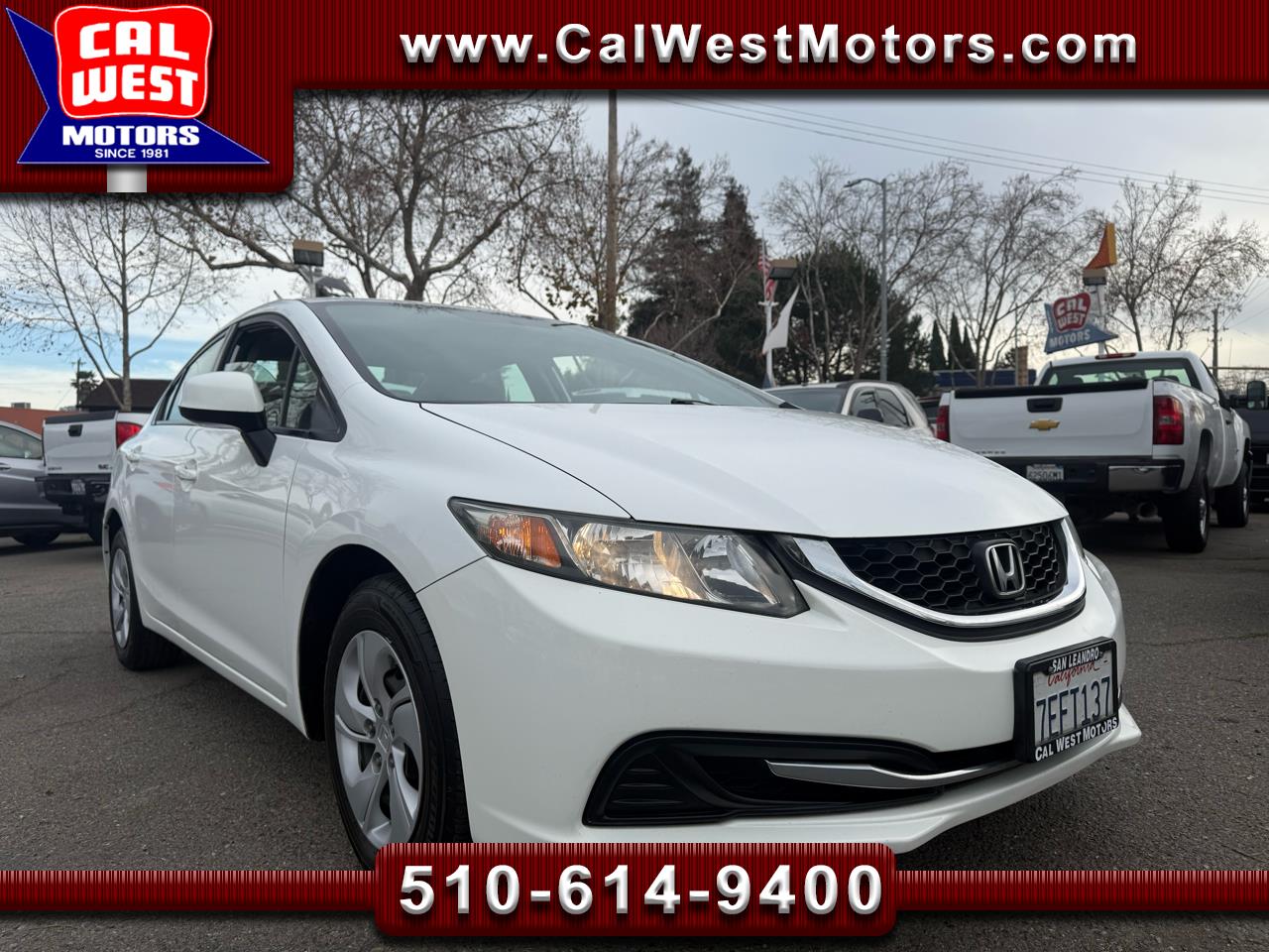 2013 Honda Civic LX Sedan w/ BuCam Blu2th ExMtnce VeryClean