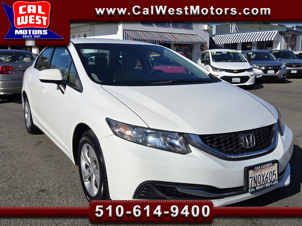 2015 Honda Civic LX Sedan BuCam Blu2th 1.8 VTEC GreatMPG VeryClean
