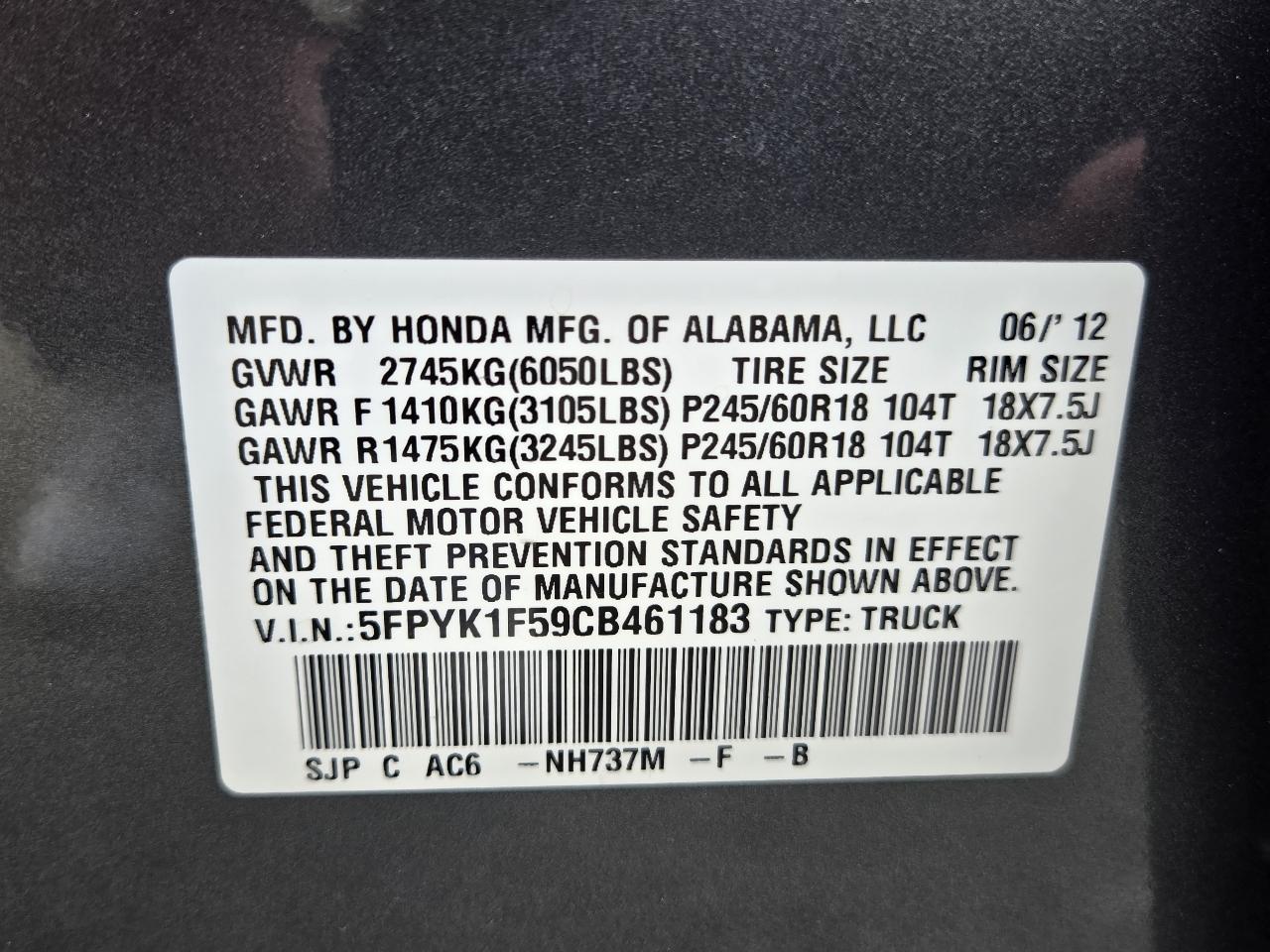 Honda Ridgeline  2012