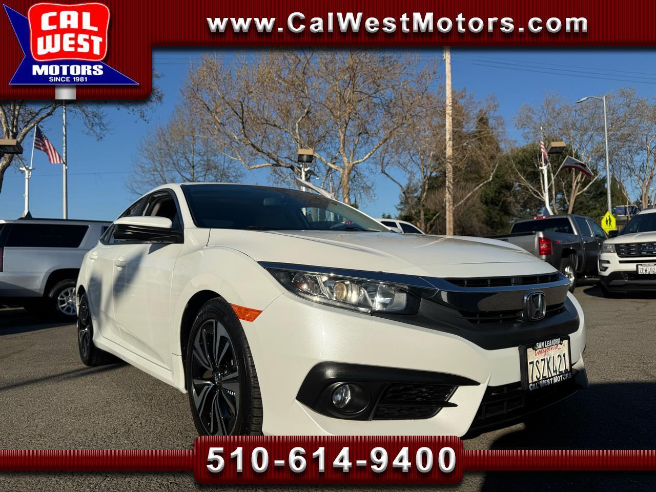 2016 Honda Civic EX-L Sedan w/Leather MnRoof BUcam Blu2th VeryNice!