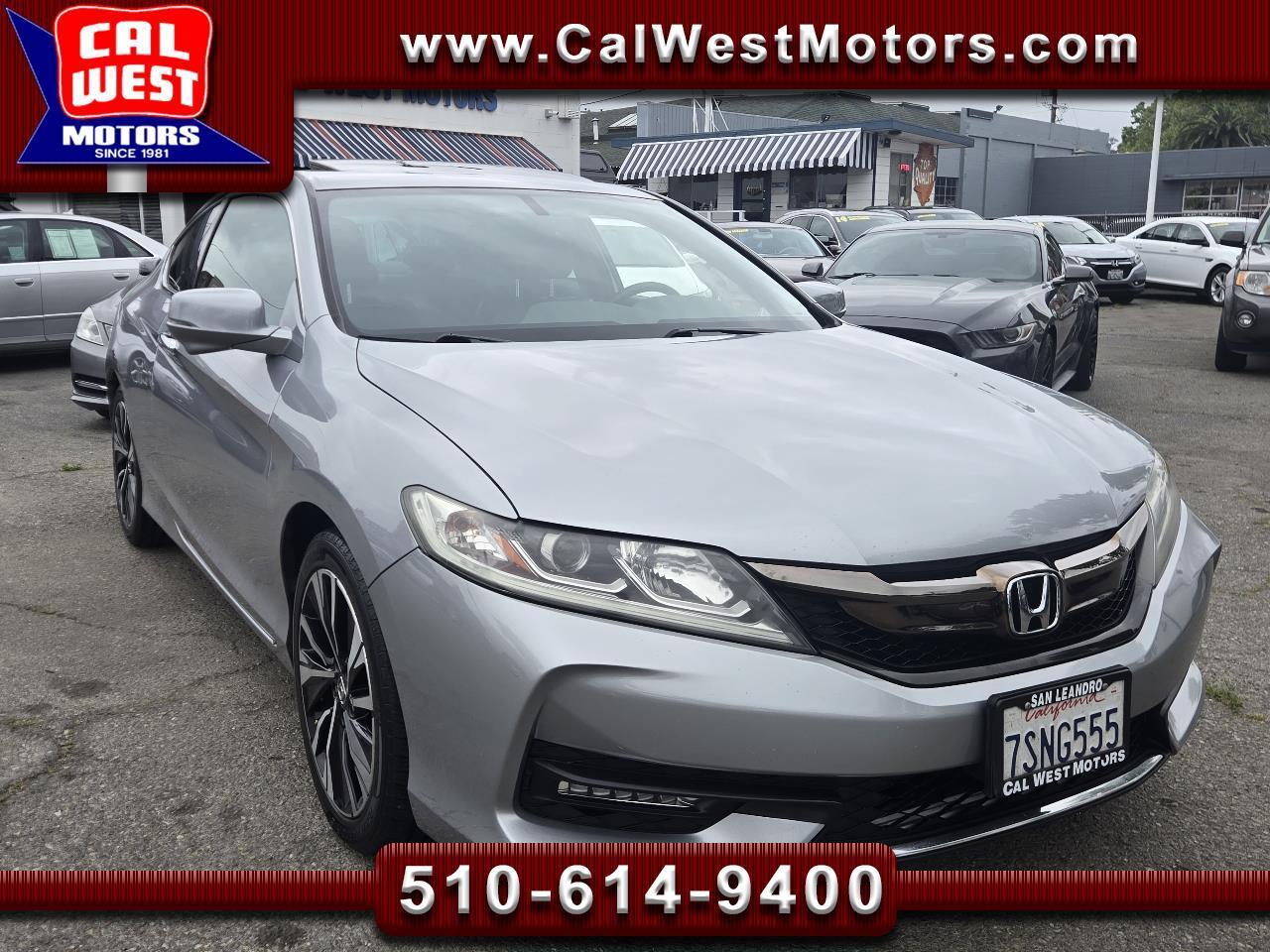 2016 Honda Accord Coupe EX-L V6 Leathr MRoof BUcam Blu2th GrtServHis