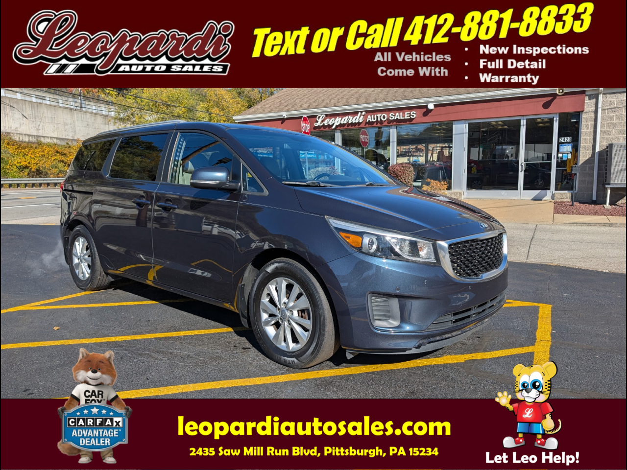 2016 Kia Sedona 4dr Wgn LX