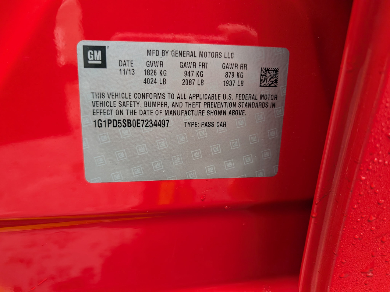 Chevrolet Cruze 4dr Sdn Man 1LT 2014