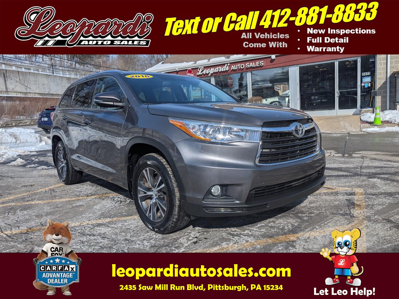 2016 Toyota Highlander AWD 4dr V6 XLE (Natl)