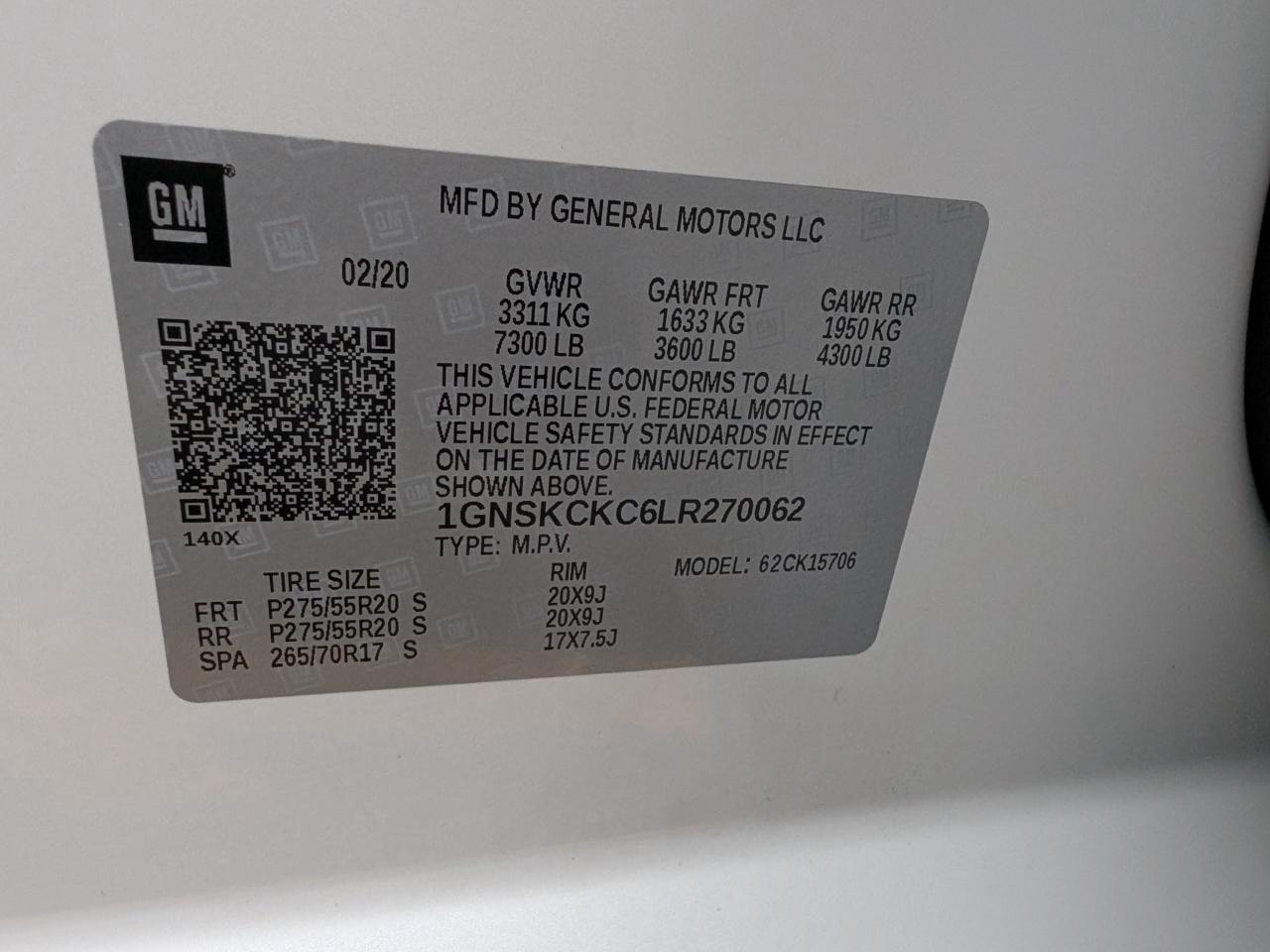 Chevrolet Tahoe 4WD 4dr Premier 2020