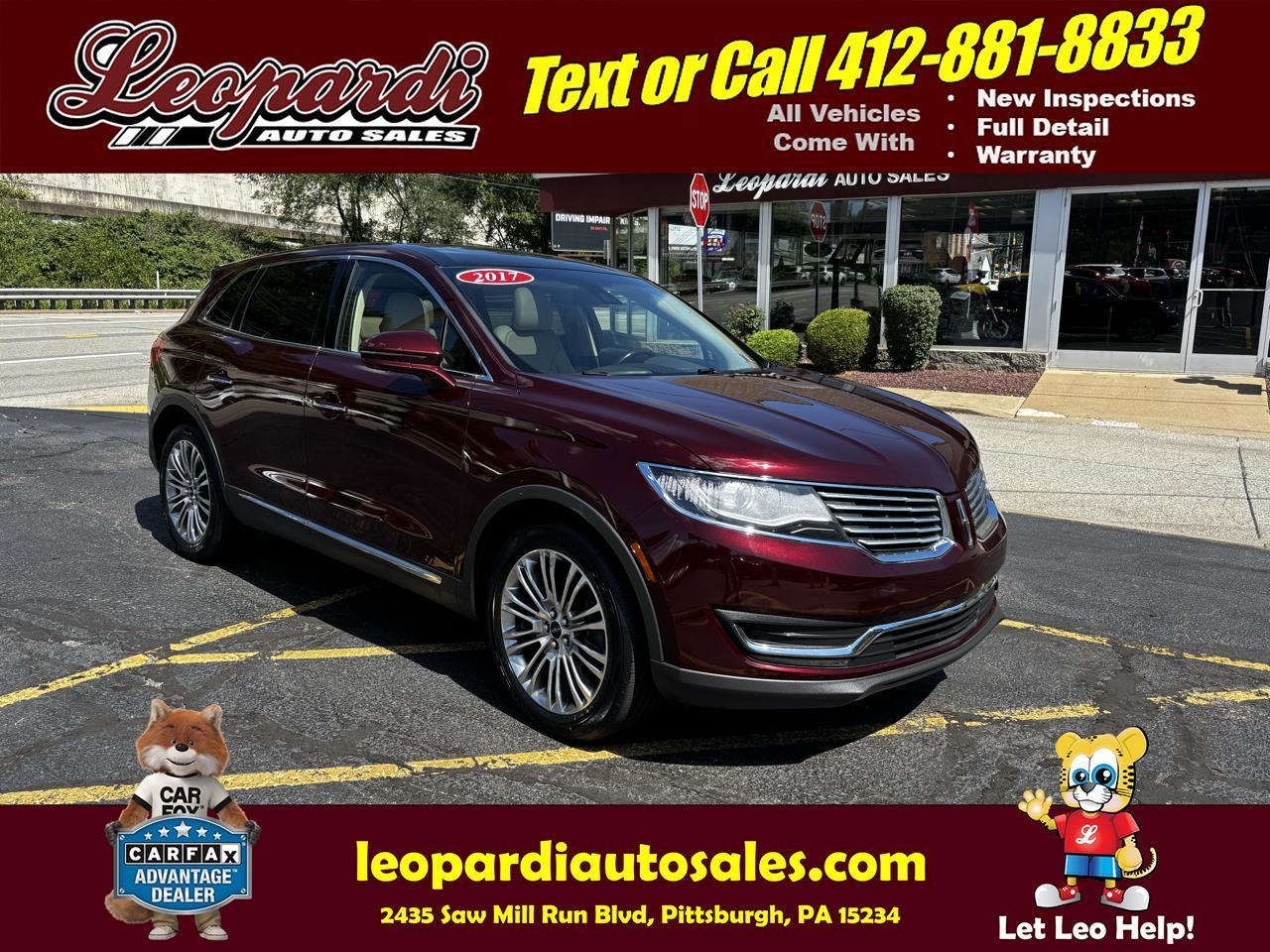 Red (Maroon) 2017 Lincoln MKX SUV / Crossover All-Wheel Drive Automatic