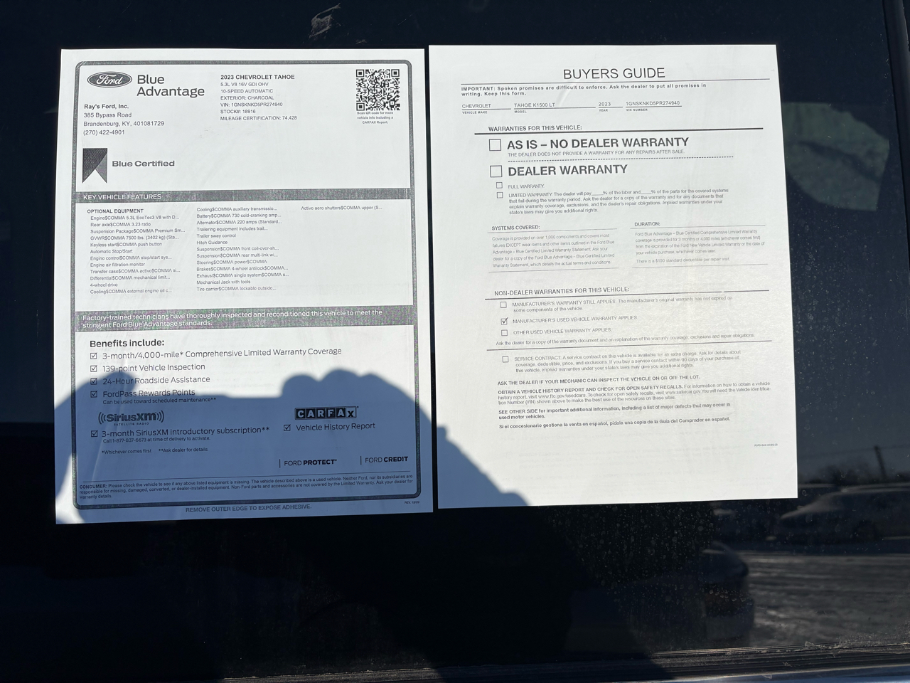 Chevrolet Tahoe 4WD 4dr LT 2023