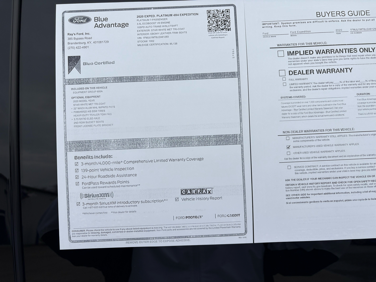 Ford Expedition Platinum 4x4 2020