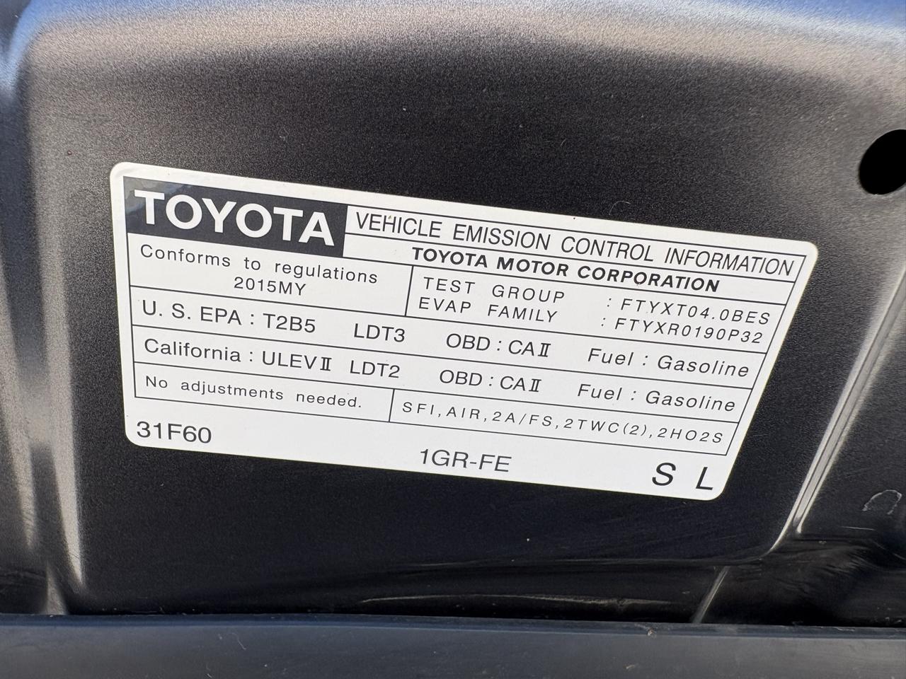 Toyota 4Runner 4WD 4dr V6 Trail Premium (Natl) 2015
