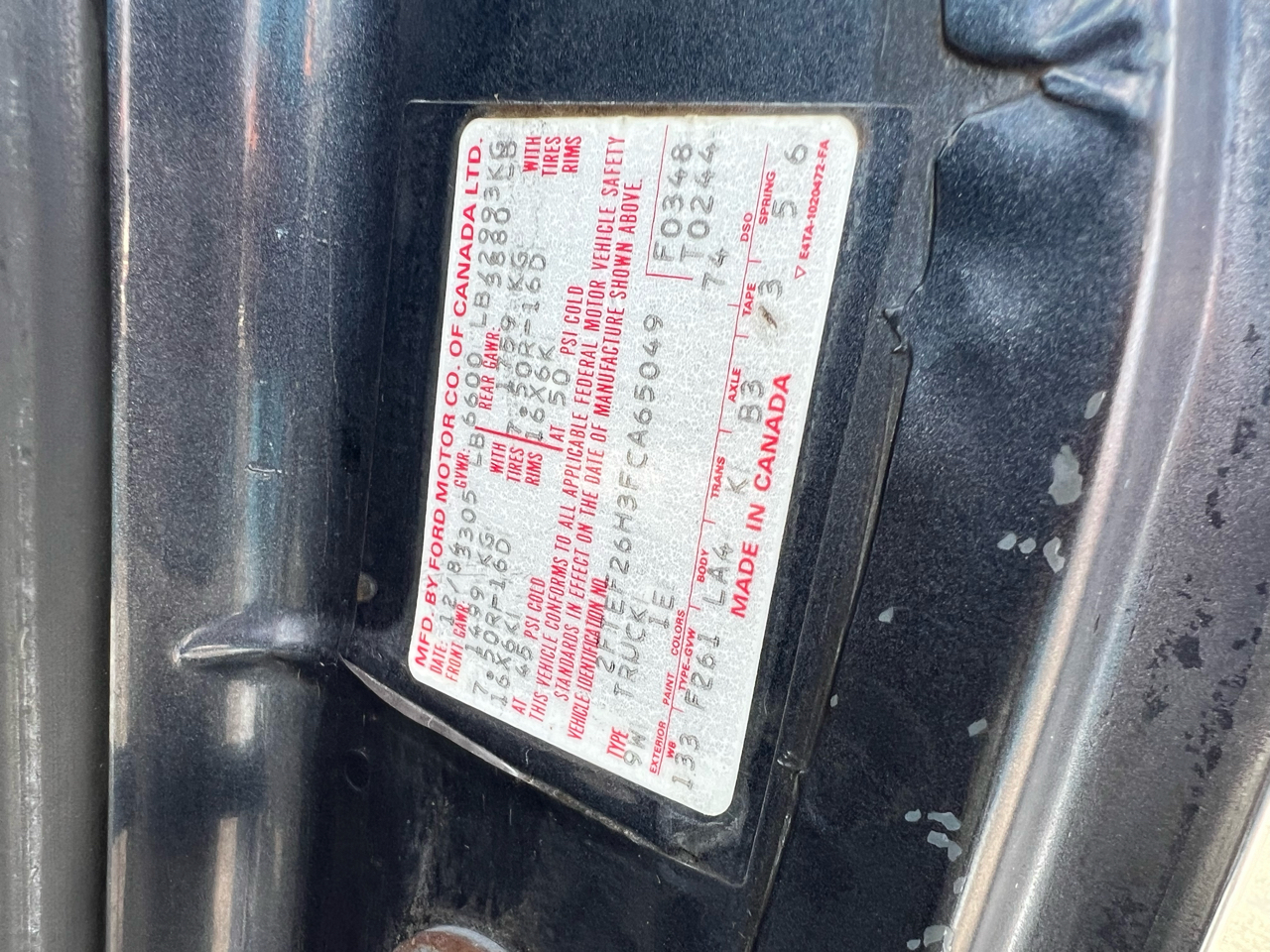 Ford Pickup F-250 Styleside 1985