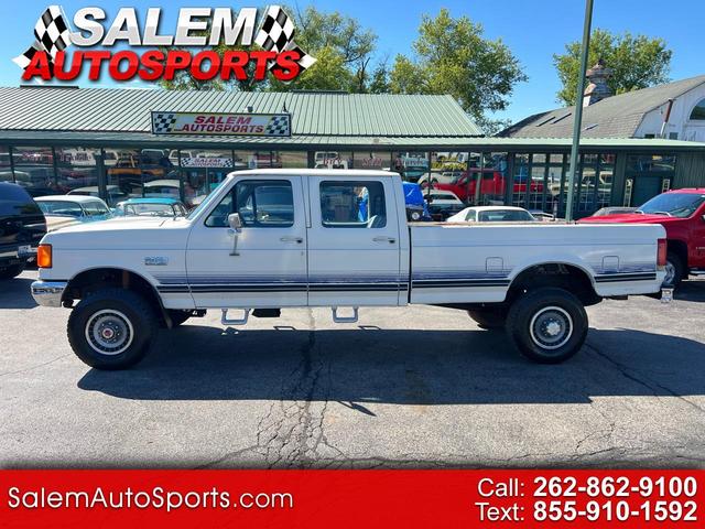 White 1990 Ford F-350 Pickup Truck Four-Wheel Drive Automatic