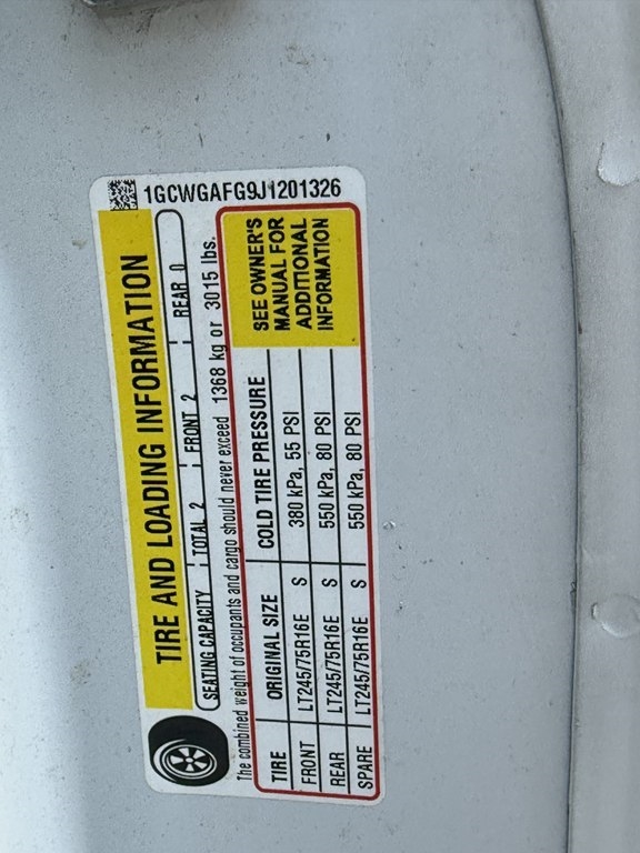 Chevrolet Express 2500 Cargo 2018