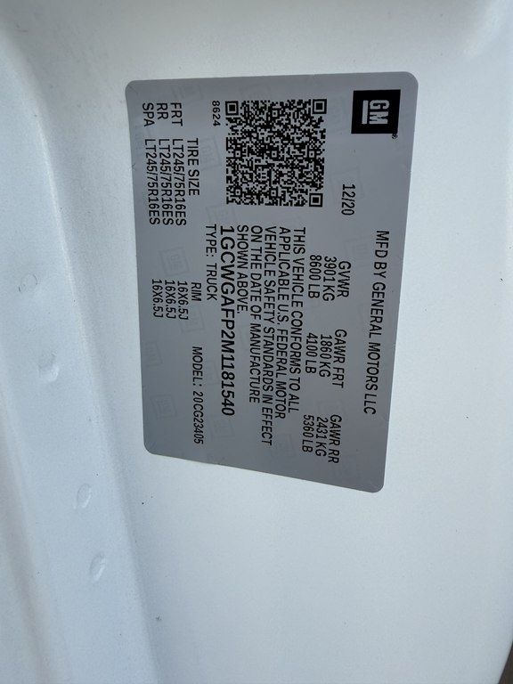 Chevrolet Express 2500 Cargo 2021