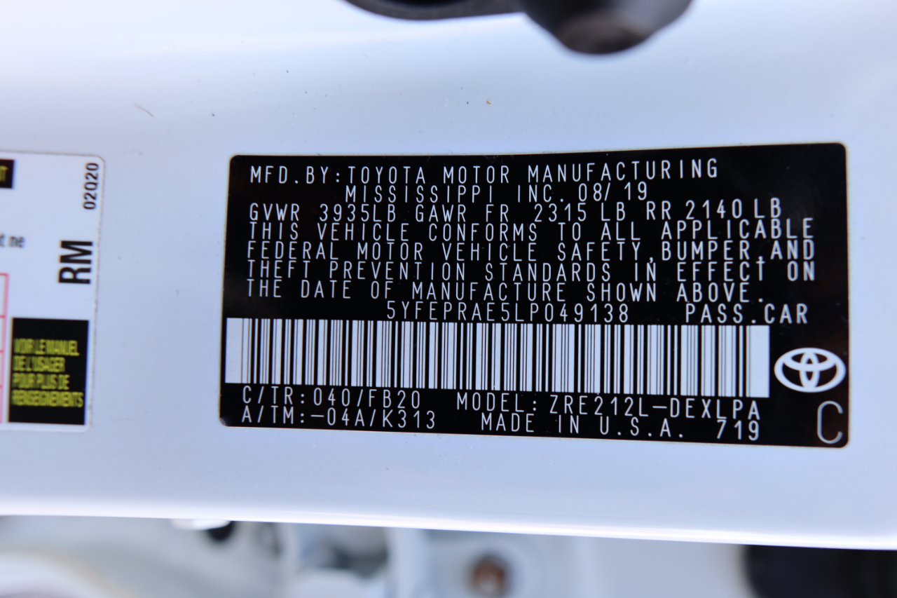 Toyota Corolla LE CVT (Natl) 2020 Toyota Corolla LE CVT (Natl) 2020