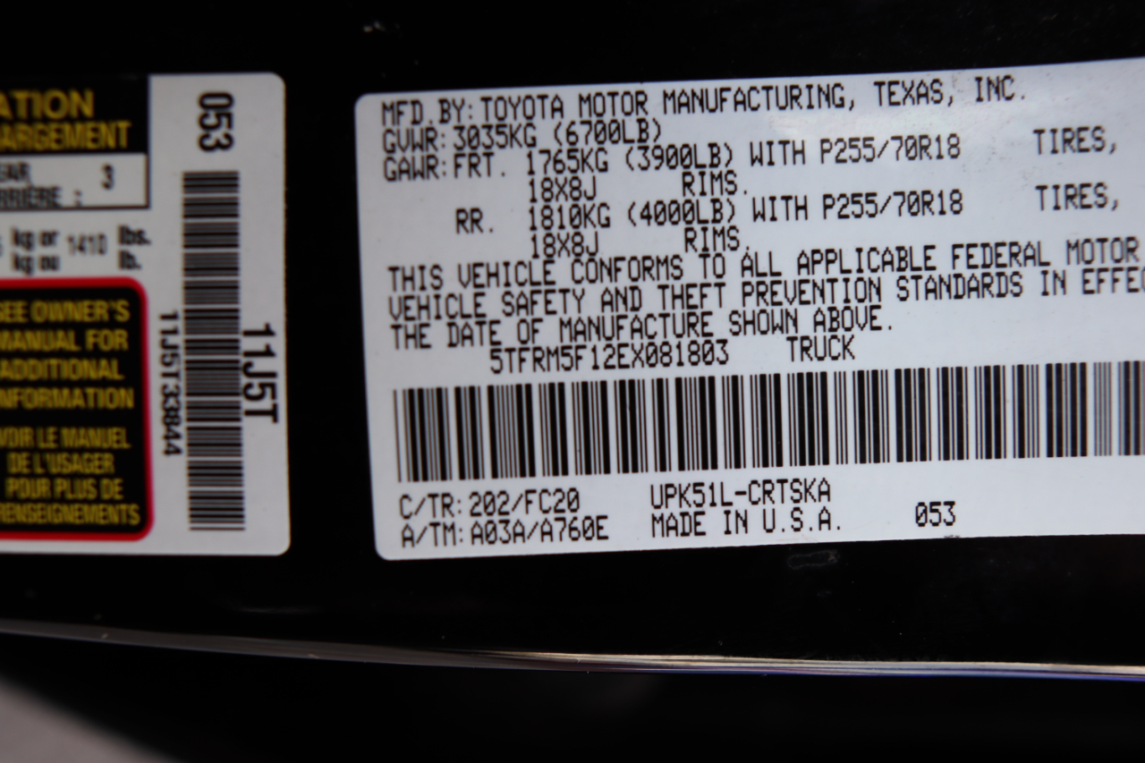 Toyota Tundra 2WD Truck Double Cab 4.6L V8 6-Spd AT SR5 (Natl) 2014