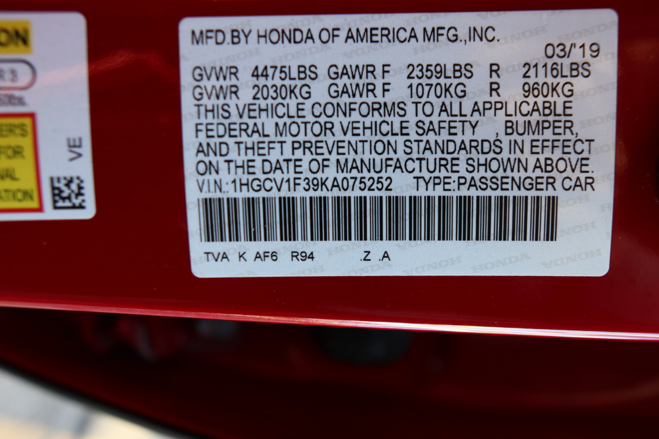 Honda Accord Sedan Sport 1.5T CVT 2019