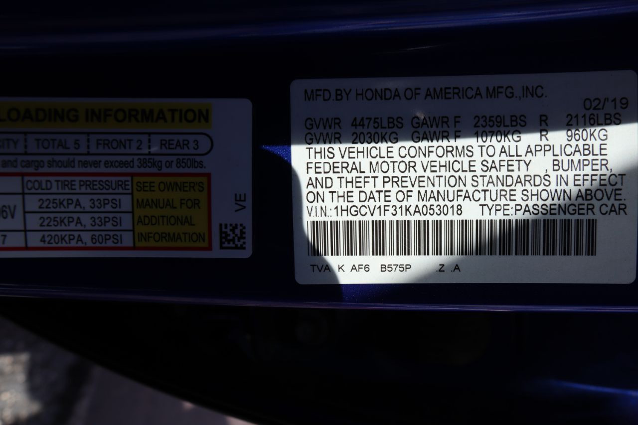 Honda Accord Sedan Sport 1.5T CVT 2019