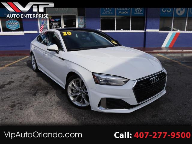 White 2020 Audi A5 Sportback quattro Premium 45 TFSI Sedan All-Wheel Drive Automatic