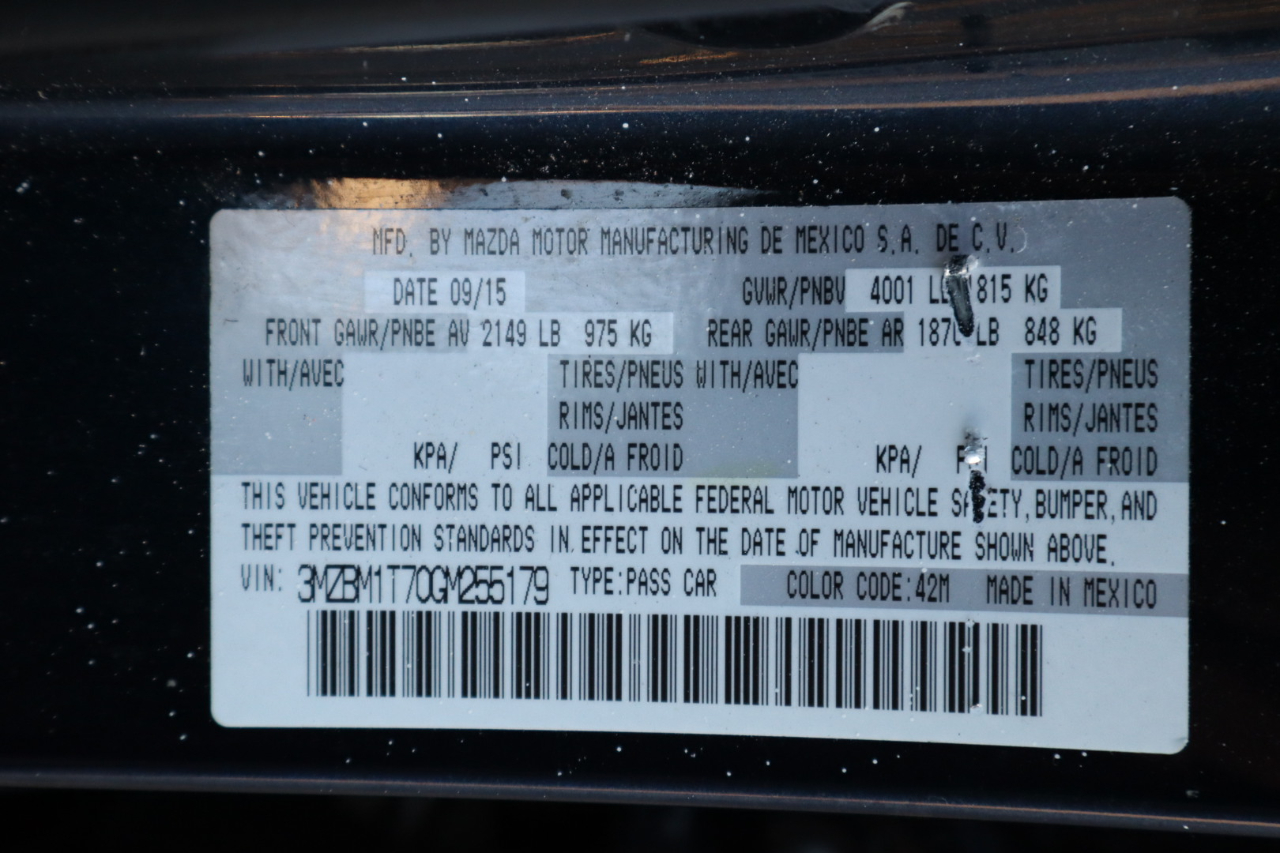 Mazda MAZDA3 4dr Sdn Man i Sport 2016