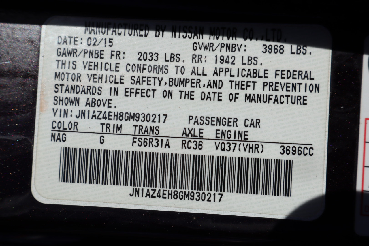 Nissan 370Z 2dr Cpe Auto NISMO Tech 2016