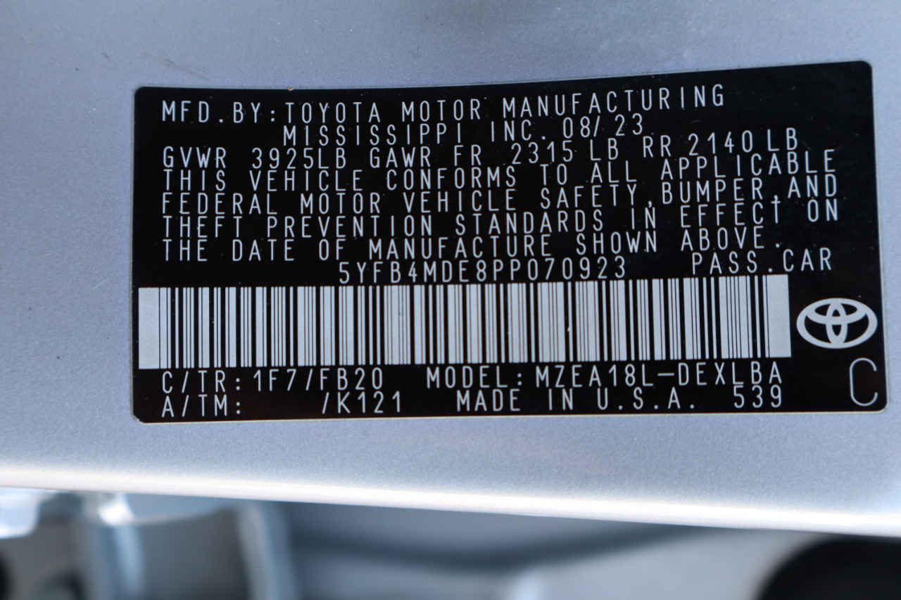 Toyota Corolla LE CVT (Natl) 2023