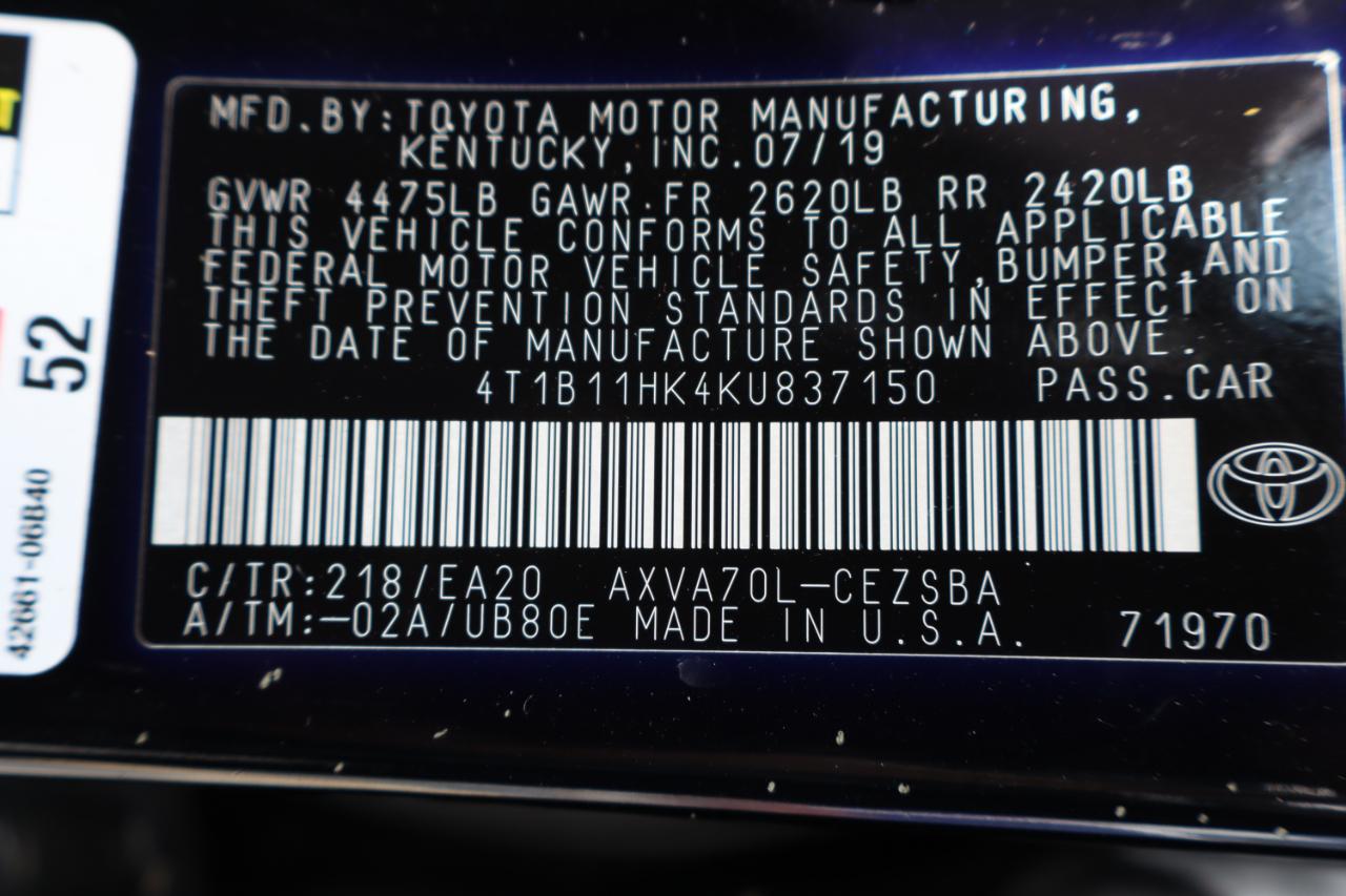 Toyota Camry XLE Auto (Natl) 2019