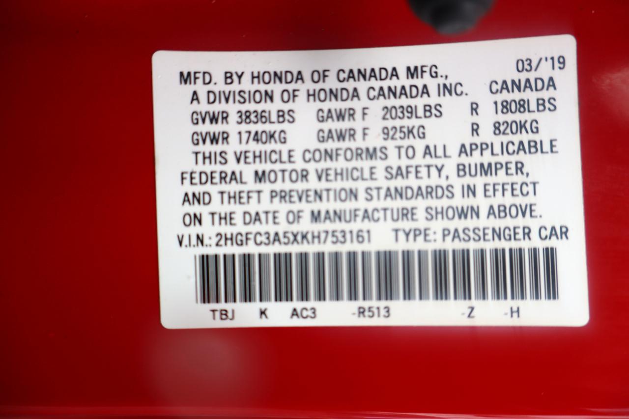 Honda Civic Si Coupe Manual w/Summer Tires *Ltd Avail* 2019