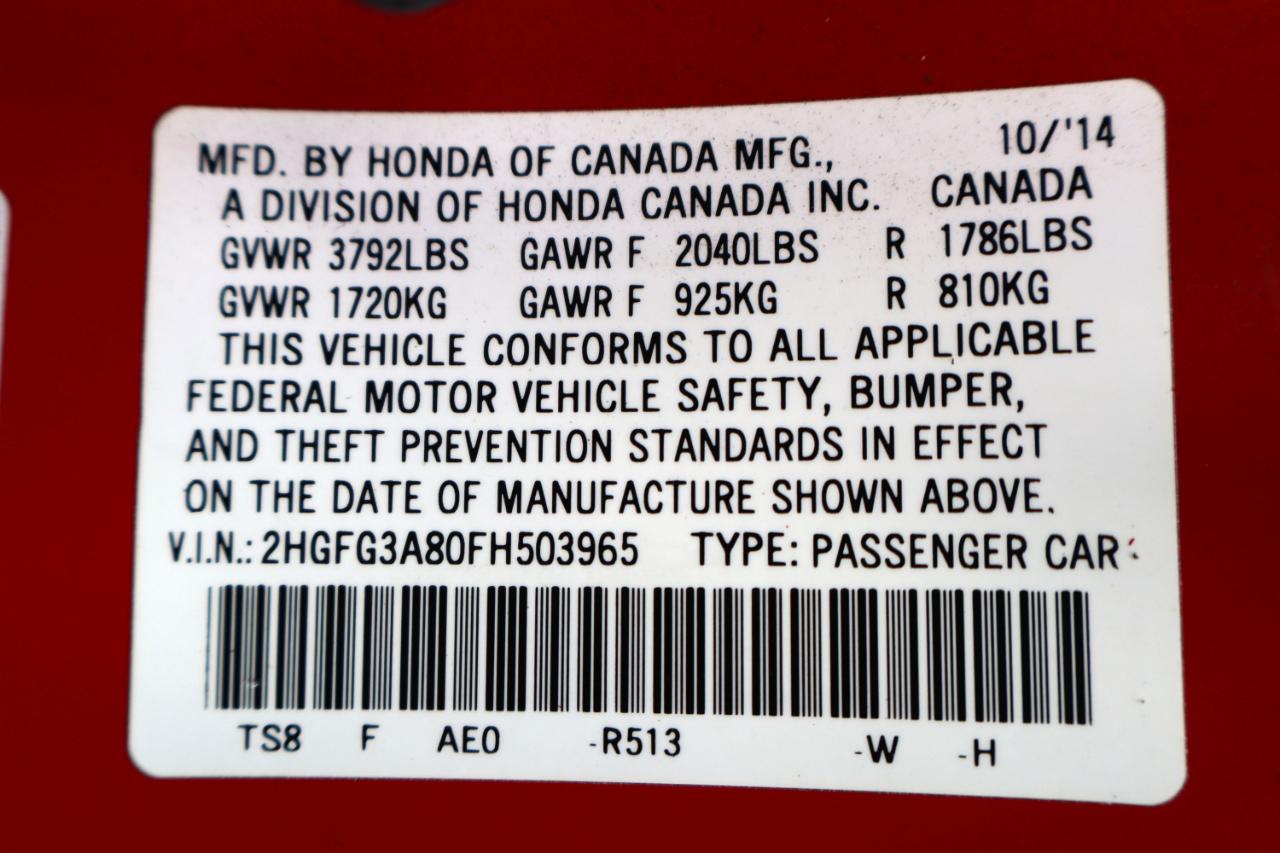 Honda Civic Coupe 2dr Man EX 2015