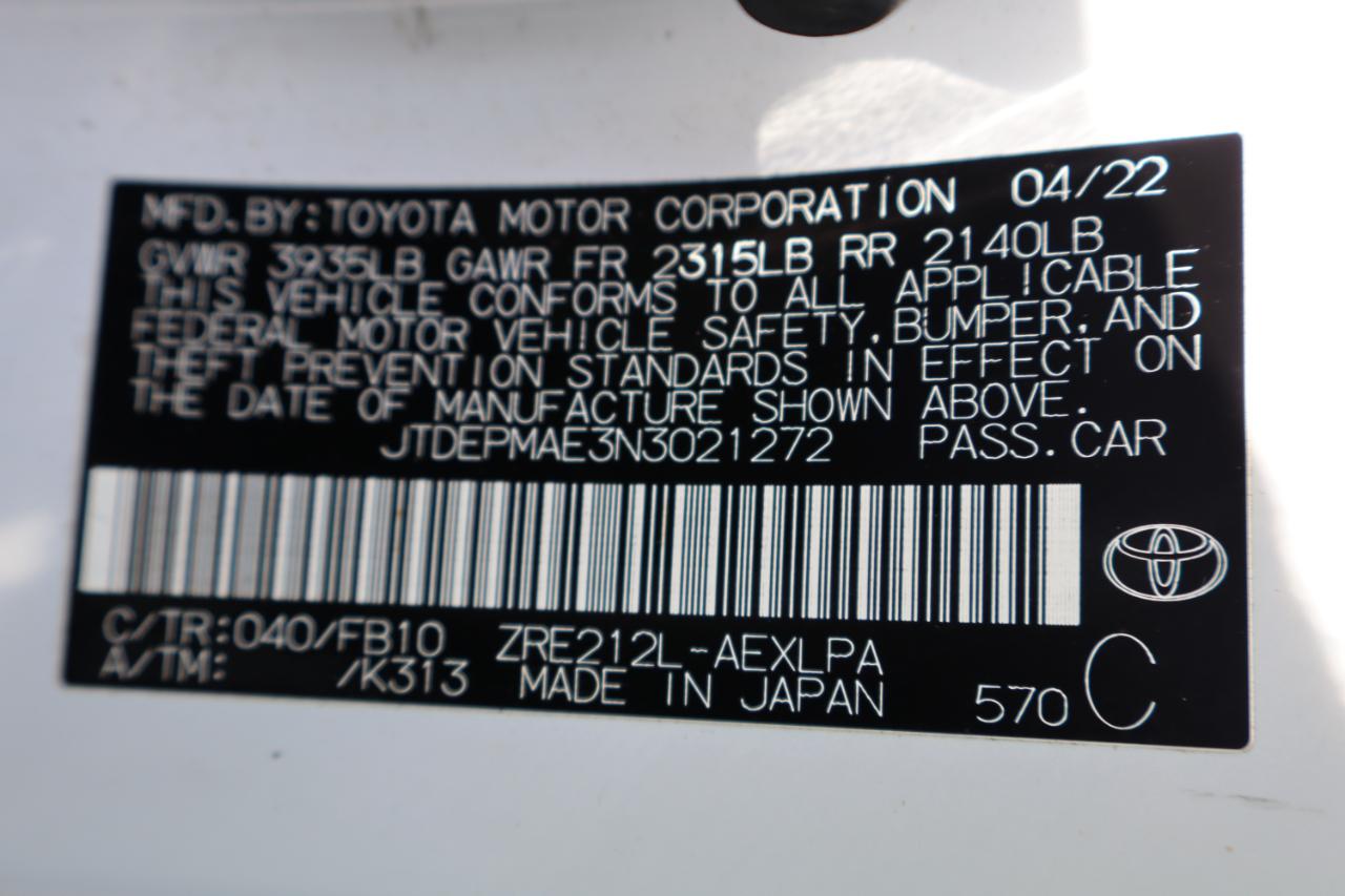 Toyota Corolla LE CVT (Natl) 2022