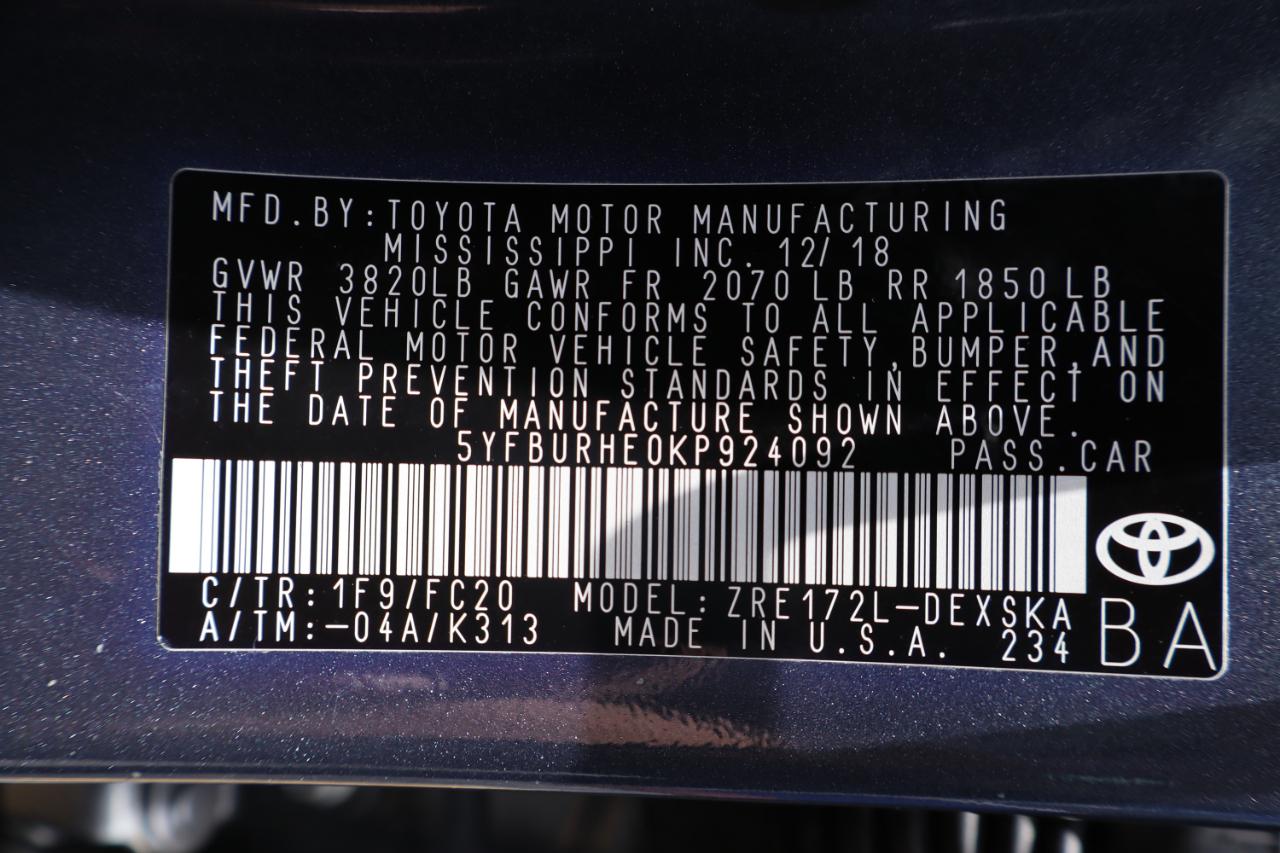 Toyota Corolla XLE CVT (Natl) 2019