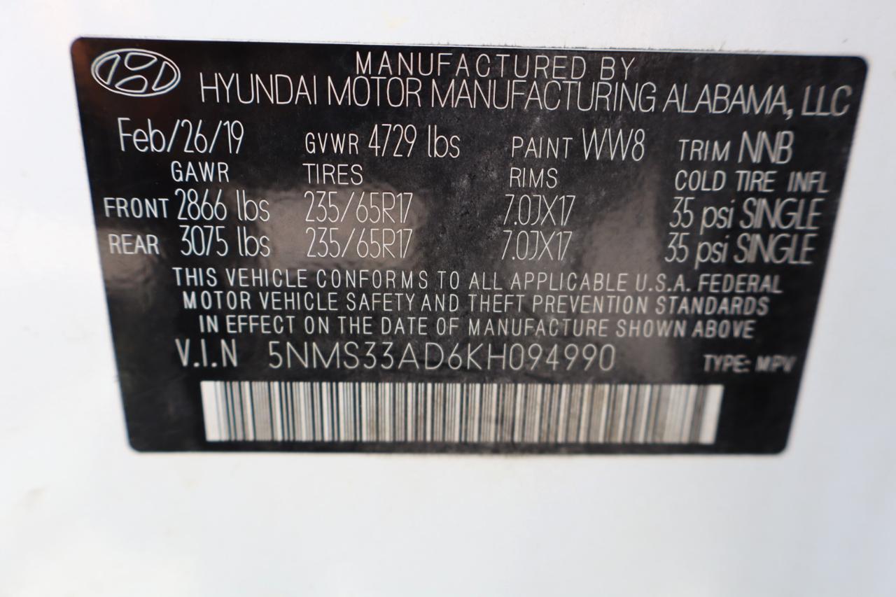 Hyundai Santa Fe SEL 2.4L Auto FWD 2019