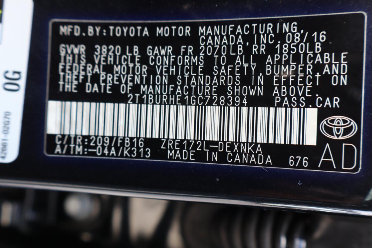 Toyota Corolla 4dr Sdn CVT LE (Natl) 2016
