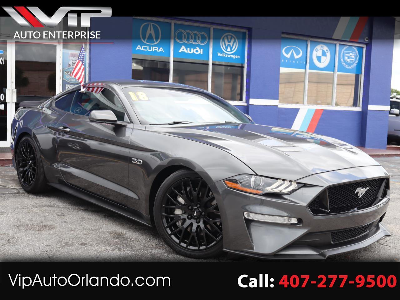 Gray 2018 Ford Mustang Coupe Rear-Wheel Drive Automatic