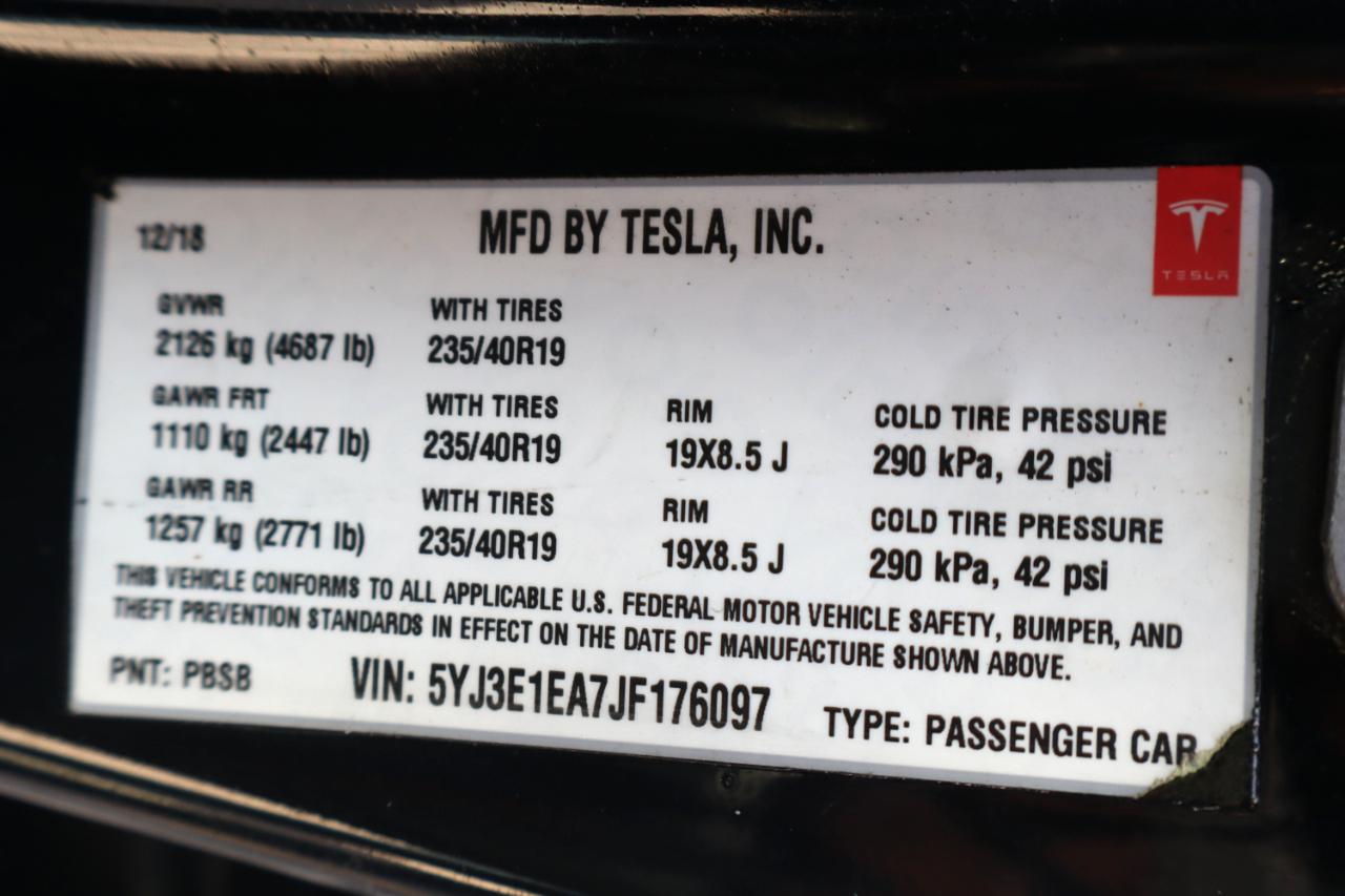 Tesla Model 3 Mid Range Battery RWD 2018