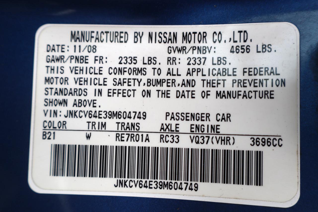 Infiniti G37 Coupe 2dr Journey RWD 2009