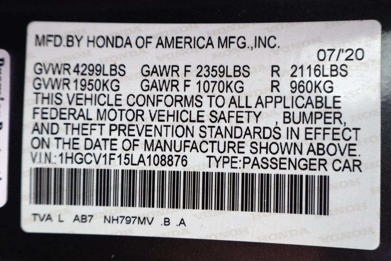 Honda Accord Sedan LX 1.5T CVT 2020