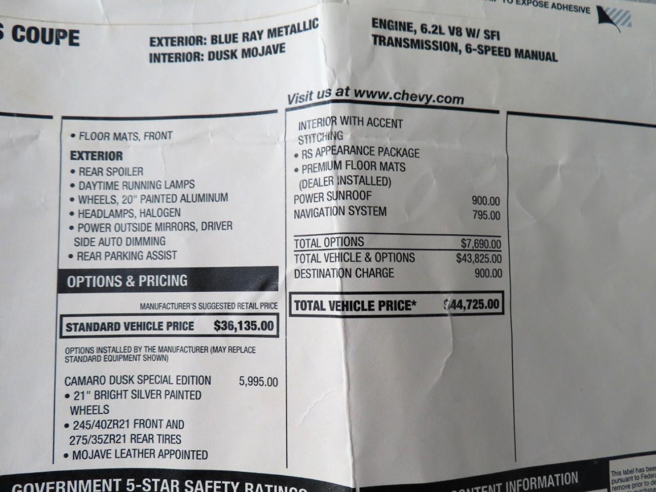 Chevrolet Camaro 2SS Coupe 2013