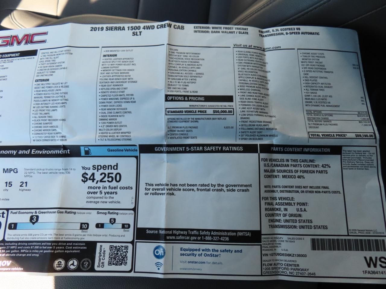 GMC Sierra 1500 SLT Crew Cab Short Box 4WD 2019