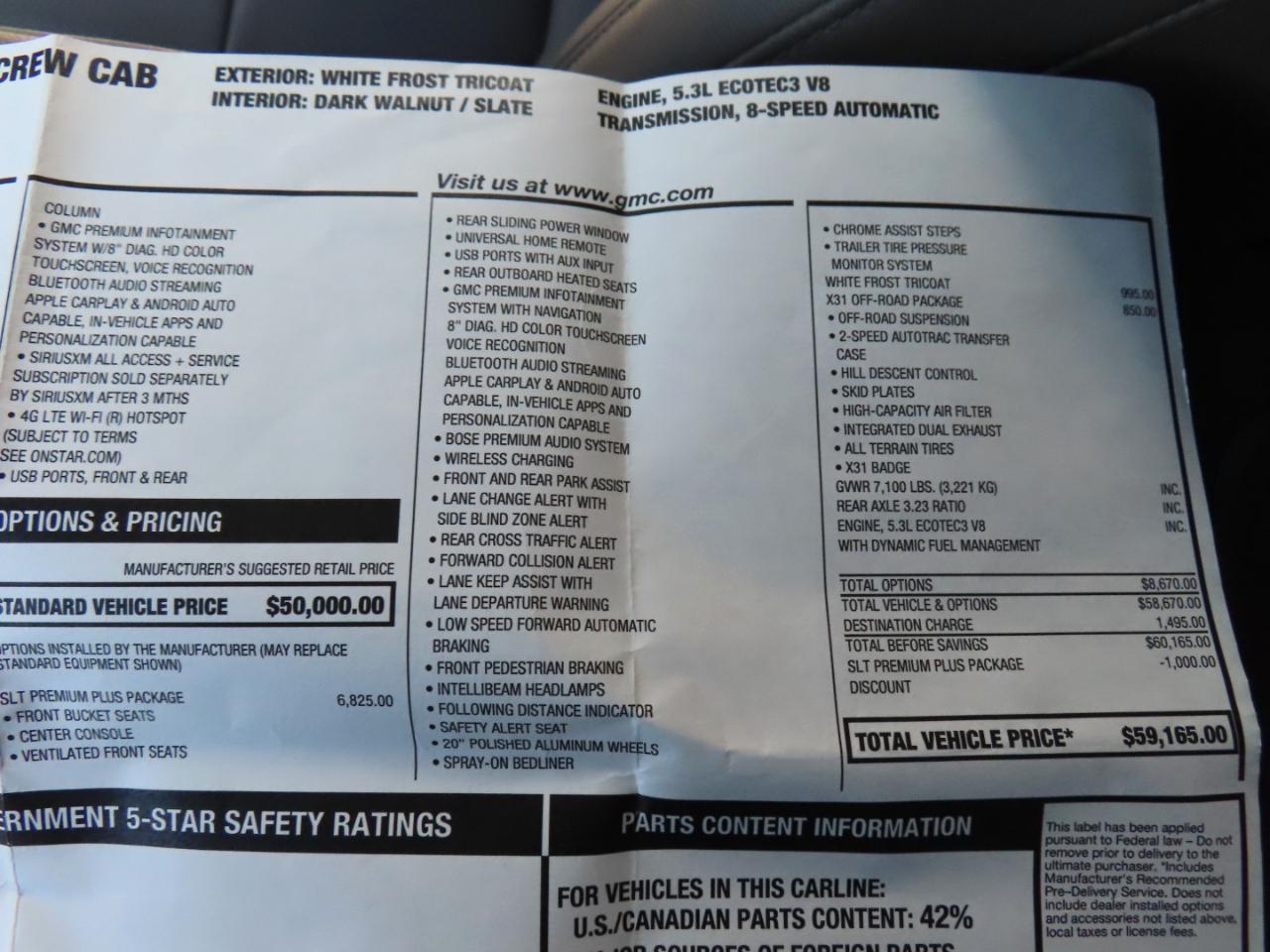 GMC Sierra 1500 SLT Crew Cab Short Box 4WD 2019