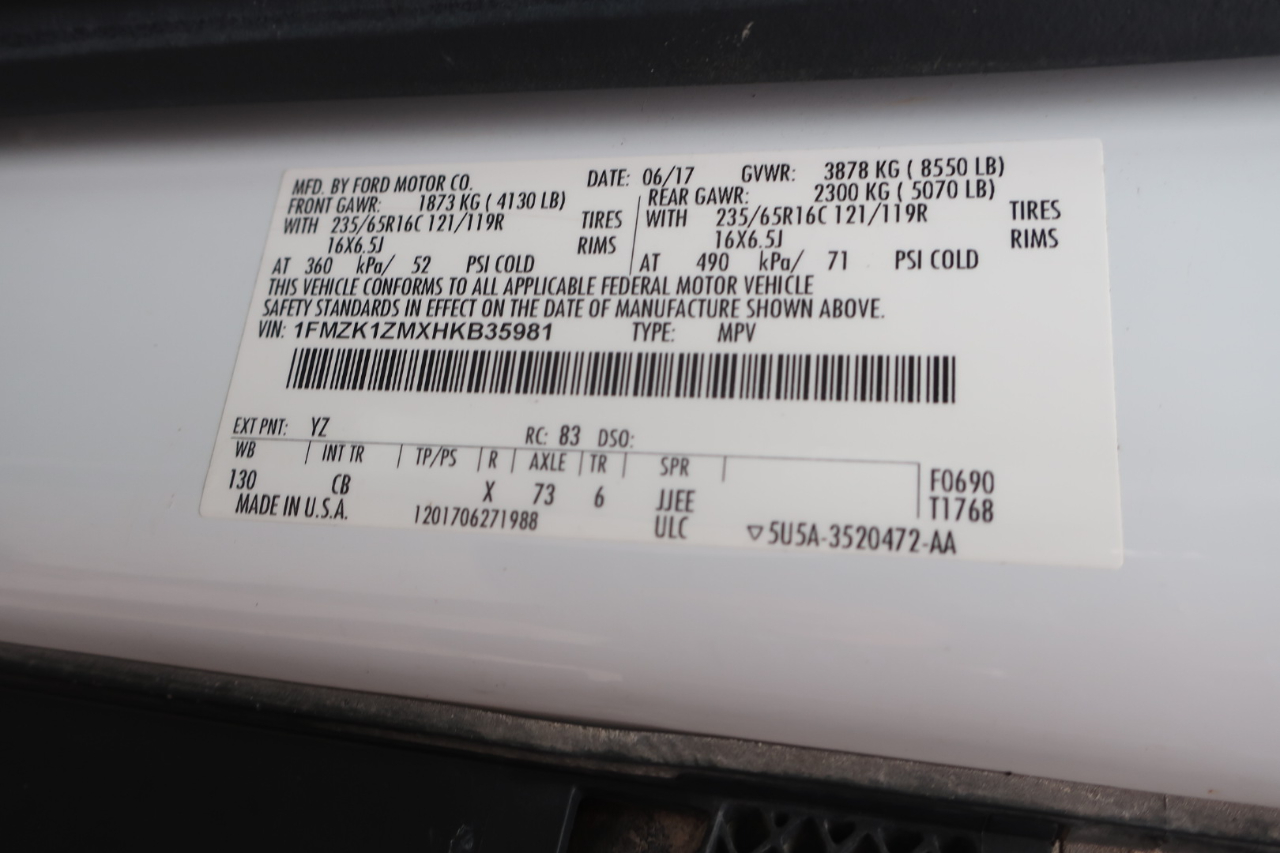 Ford Transit 150 Wagon Low Roof XL 60/40 Pass. 130-in. WB 2017