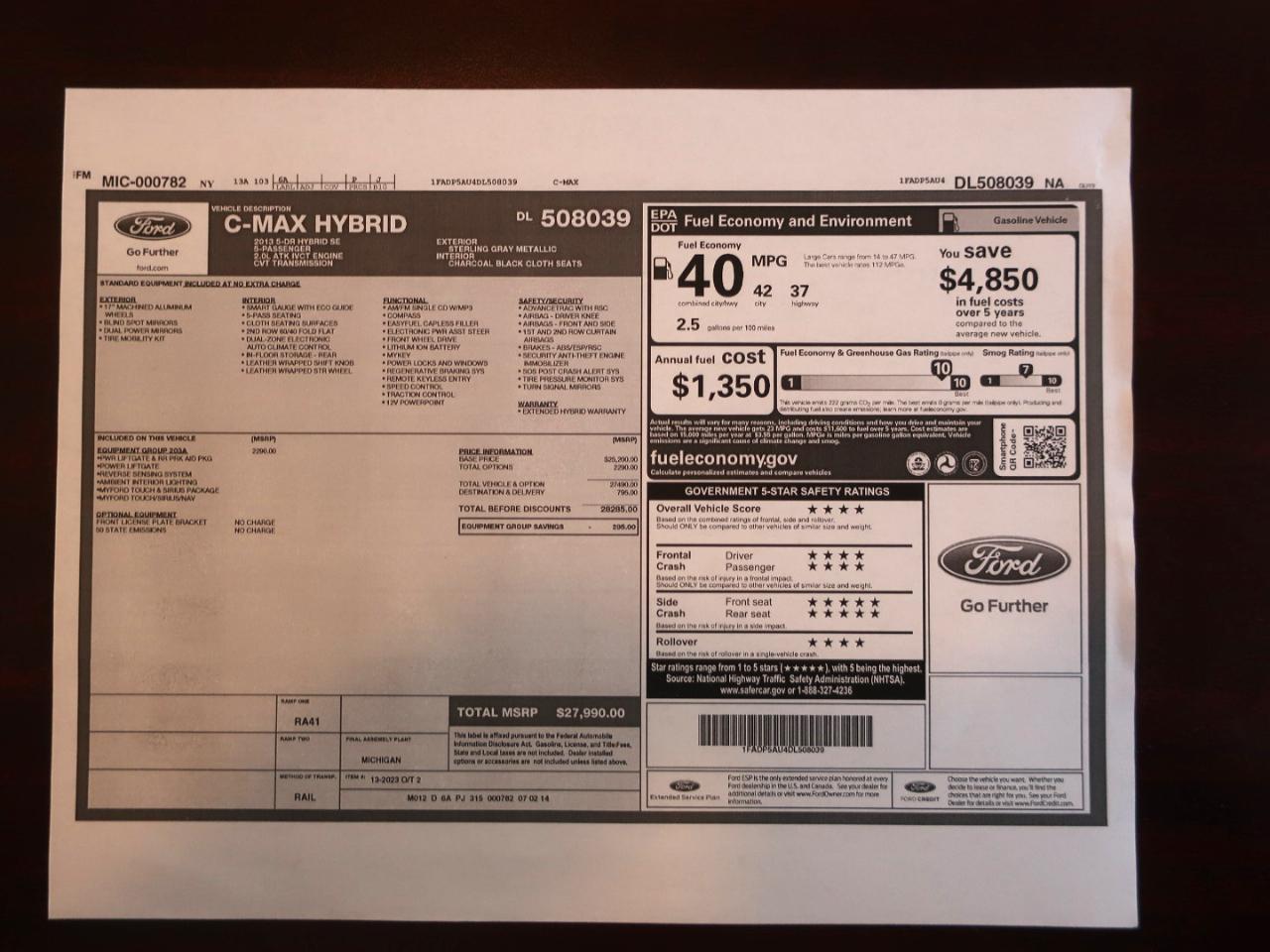 Ford C-Max Hybrid SE 2013