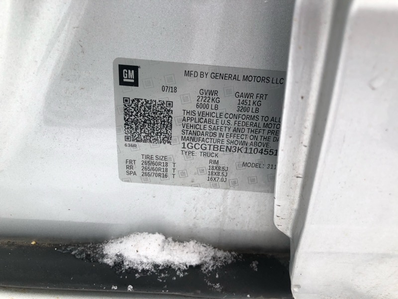 Chevrolet Colorado Work Truck Crew Cab 4WD Short Box 2019