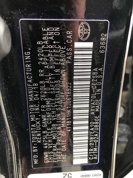 Toyota Camry LE 2018