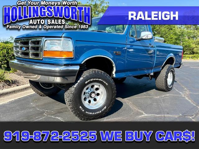 Blue 1992 Ford F-150 Pickup Truck Four-Wheel Drive Automatic
