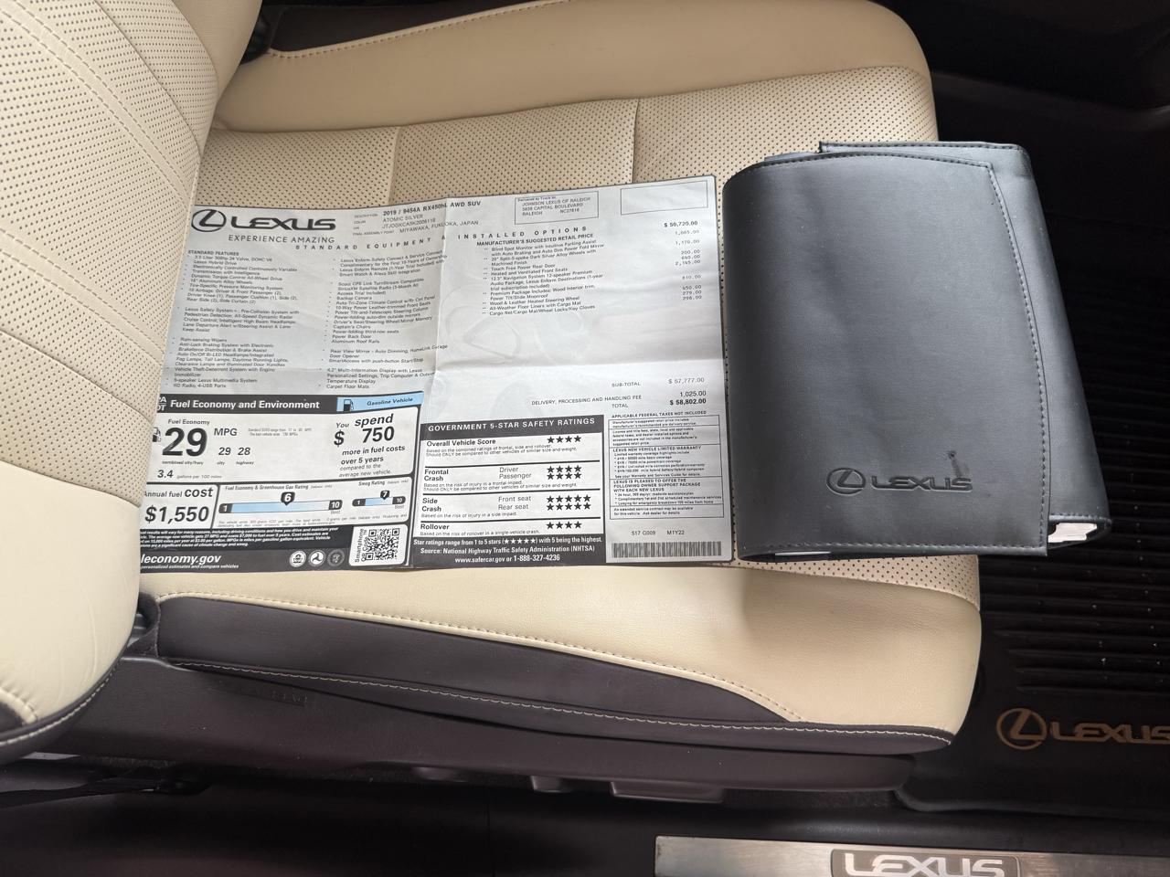 Lexus RX RX 450hL Luxury AWD 2019