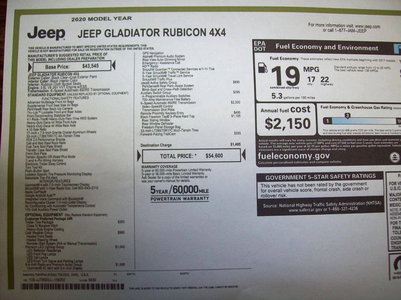 Jeep Gladiator Rubicon 2020